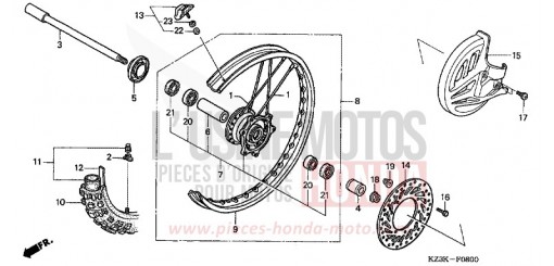 FRONT WHEEL CR250R6 de 2006